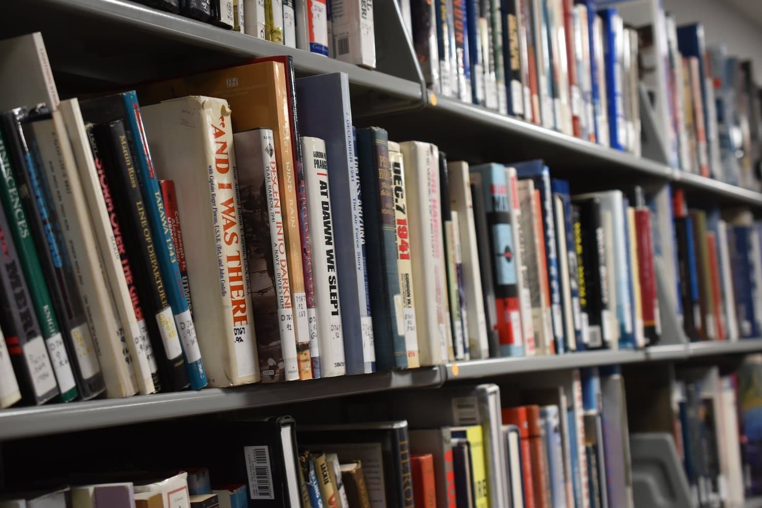 Shelves of the museum's military library